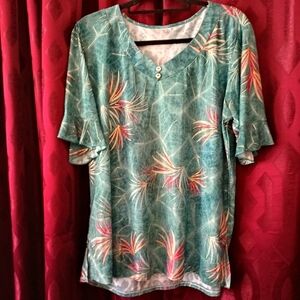 Floral Green Women's Top